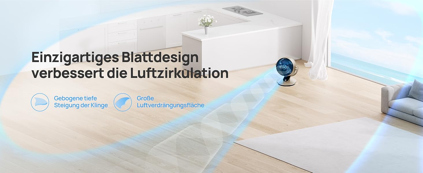 Dreo Lynx S Gold: Тихий розумний вентилятор для дому та офісу, 21 м, 4 швидкості, 5 режимів, таймер 12 год, осциляція