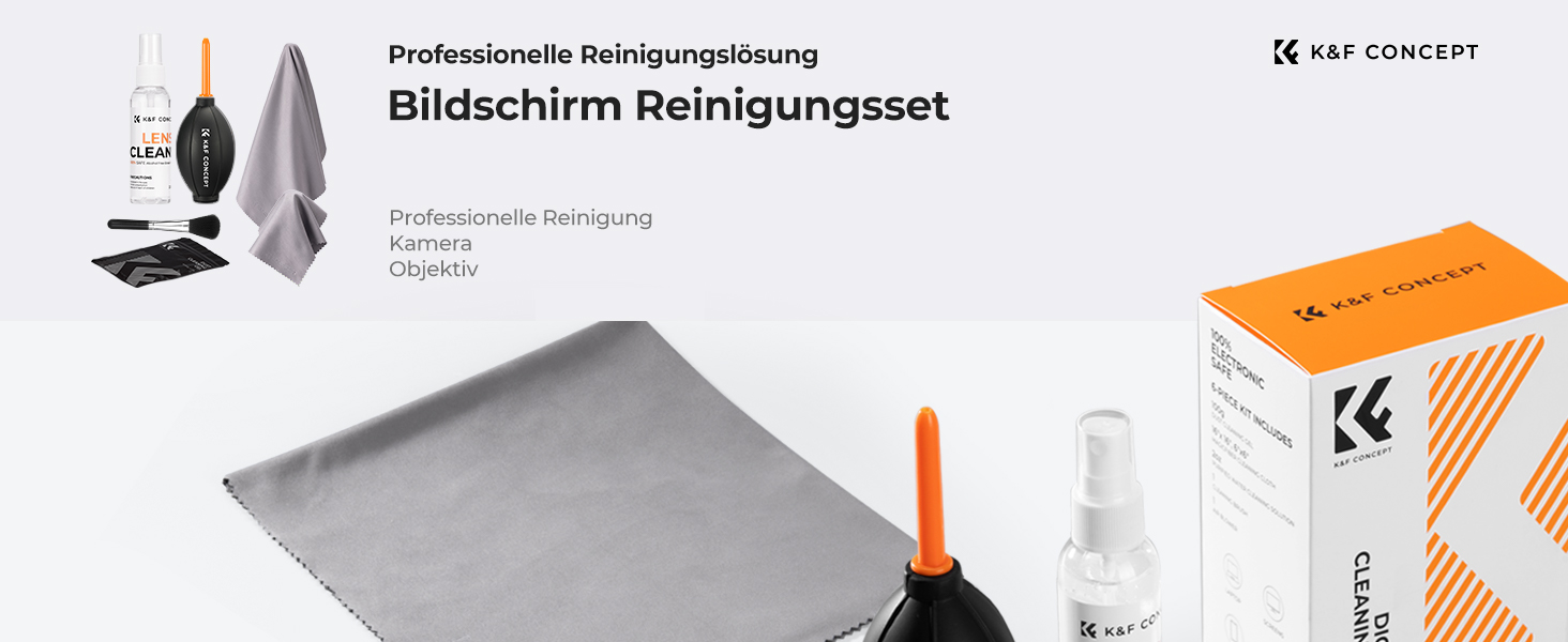 Набір для чищення ноутбука та екрану K&F CONCEPT 6 в 1: гель, спрей, серветка, стік, повітряний дюйма. Сумісний з ПК та телевізором
