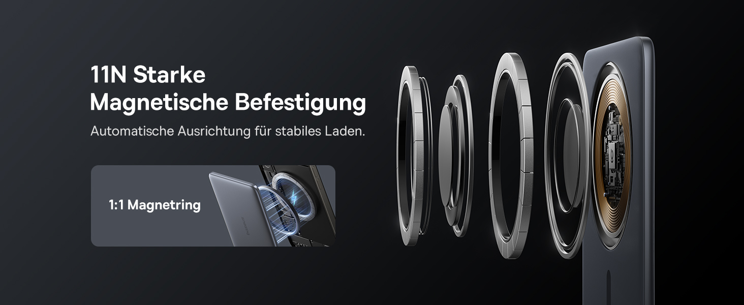 Power Bank Baseus Picogo AM41: 5000mAh, Magsafe, PD 20W, бездротова зарядка, USB-C, для iPhone 17/16/15/14/13/12, Space Grey