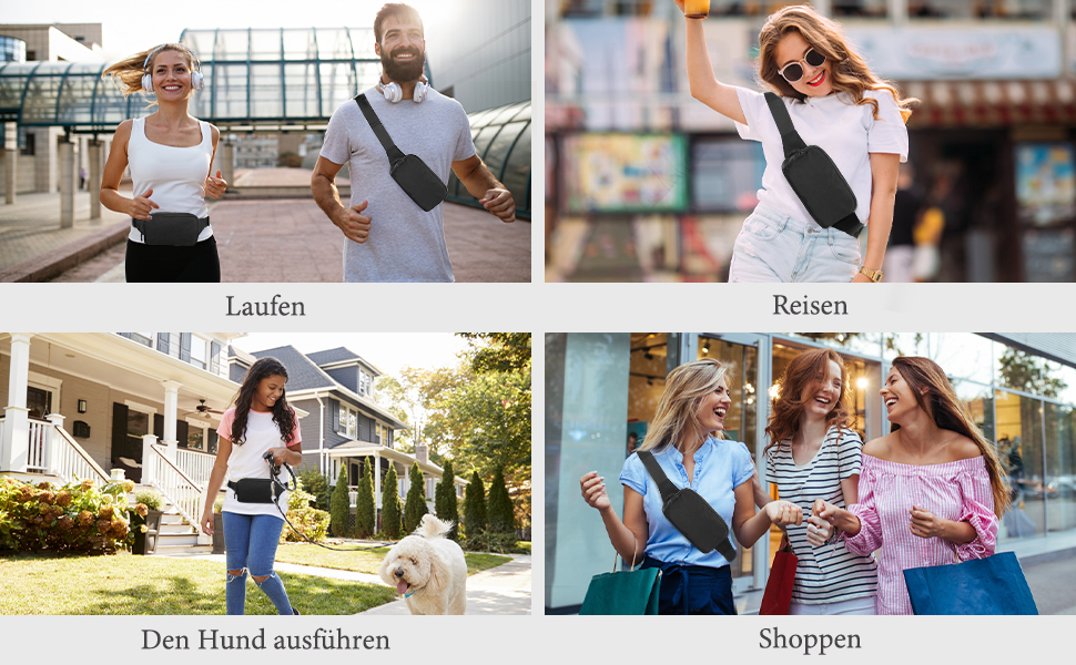 Спортивна поясна сумка MoKo для бігу, подорожей та активного відпочинку. Чорна сумка на пояс з регульованим ремінцем та блискавкою. Підходить для жінок та чоловіків.