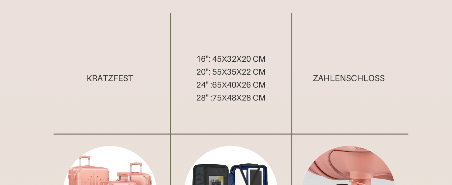 Набір валіз LALAHO 4 шт., дорожній набір, валізи з ABS пластику, набір для багажу з телескопічною ручкою, ручна поклажа (Рожеве золото, набір валіз 4 шт. (Ромби))