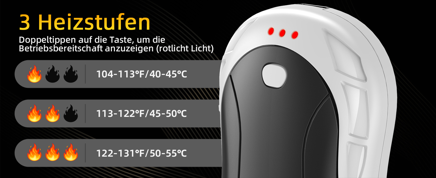 Електричні грілки для рук 2 шт. FANDLISS, портативні, акумуляторні, 6000mAh, до 12 годин роботи, USB, для кемпінгу, полювання, гольфу, білі та зелені (біло-чорні)