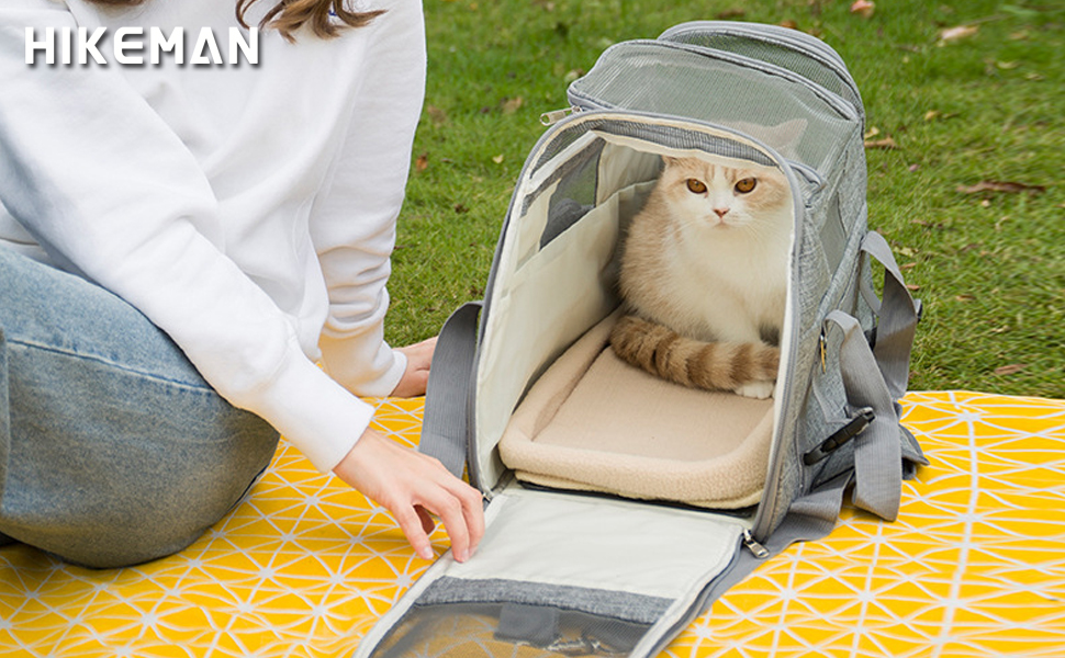 Трансформер-переноска для котів та собак з підкладкою з флісу та сіткою, велика місткість, з плечовим ременем (рожевий)