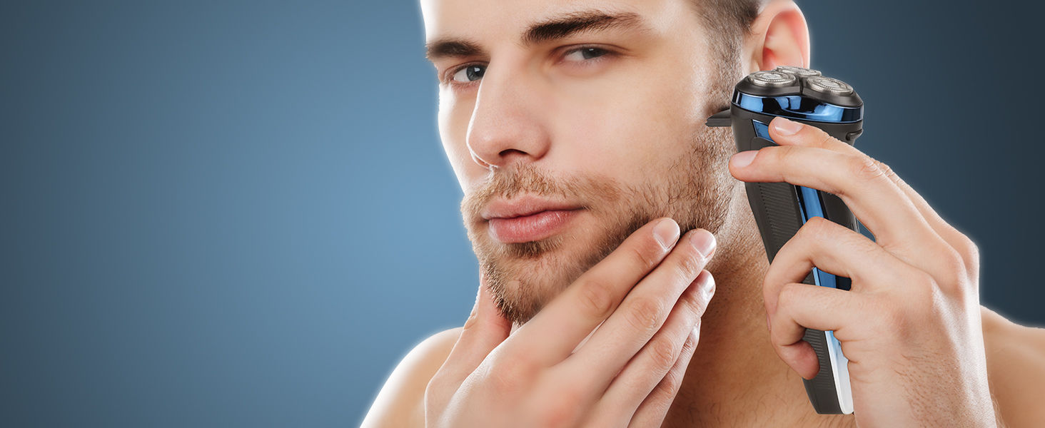 Електричний чоловічий голчастий бритва з 3 змінними насадками, для сухого та вологого гоління, з висувним тримером, LED дисплеєм, 99 хв роботи, у кейсі