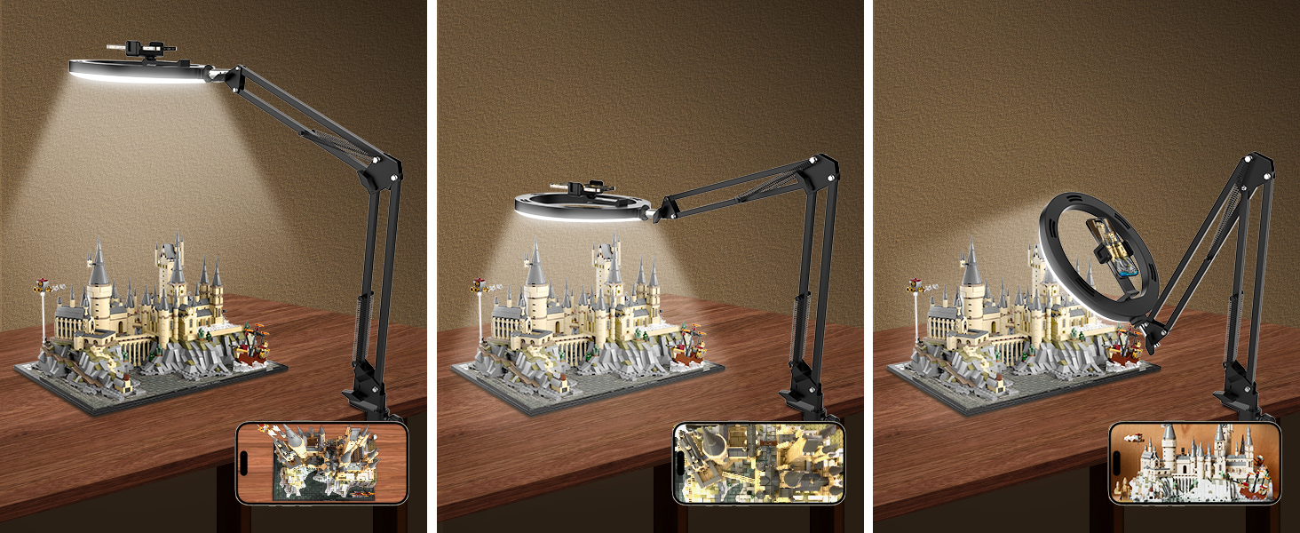 Настільний штатив з кільцевим світлом для кухні та фуд-відео – 10 дюймів | Штатив з кільцевим світлом для зйомки їжі, рецептів, відео та стріму