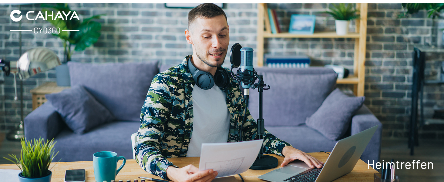 Підставка для мікрофона CAHAYA CY0360: регульована, 180° обертання, для конференцій, ігор та стрімінгу