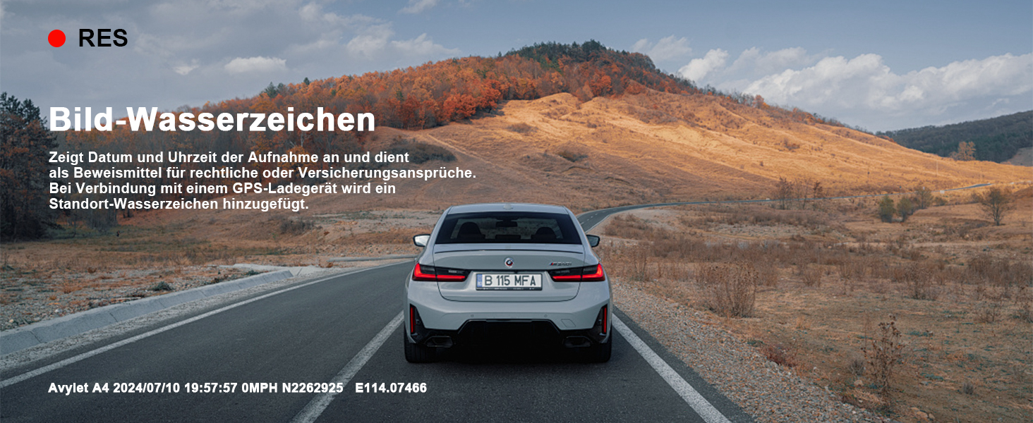 Відеореєстратор Avylet 4K+1080P з двома камерами (передня та задня), Wi-Fi, GPS, IPS дисплеєм, паркувальною функцією, Super Night Vision, WDR, 170° кутом огляду, G-сенсором, підтримка карт пам'яті до 256GB