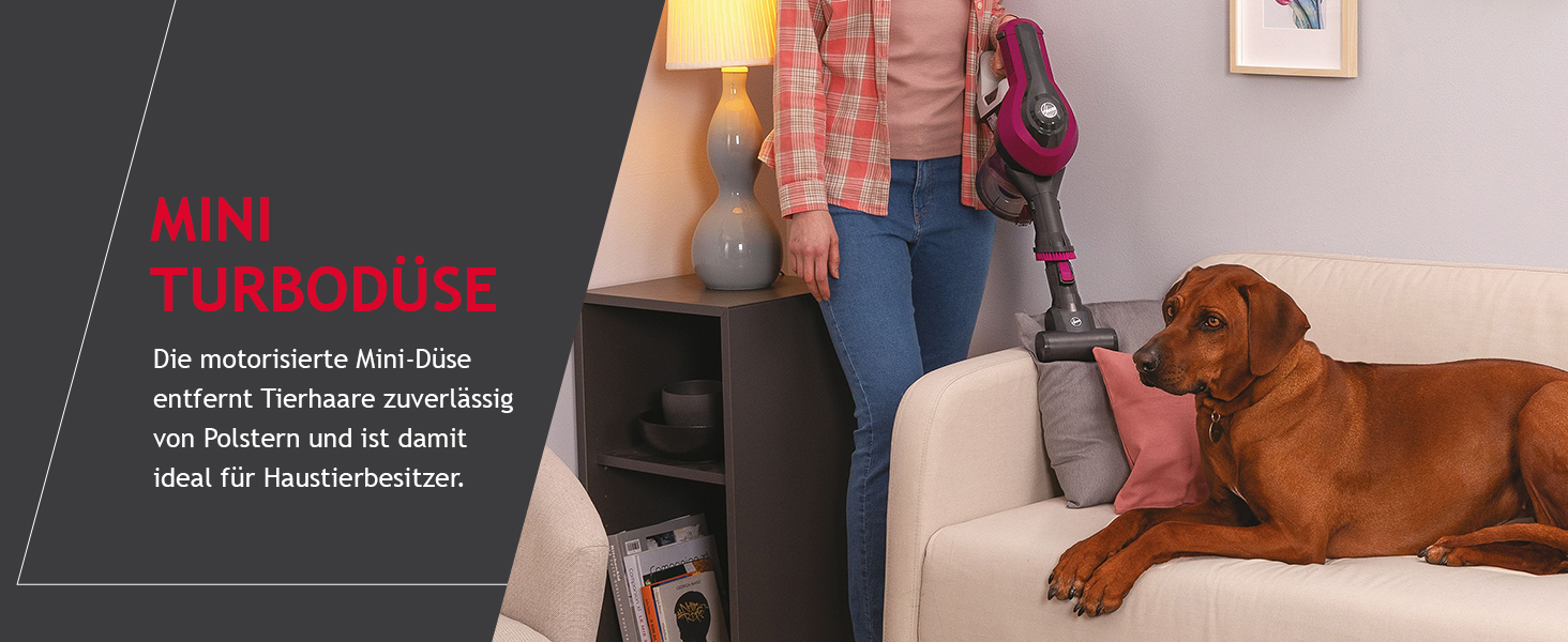 Бездротовий пилосос Hoover HF110H Pet: акумуляторний, без мішка, для дому та тварин, LED-підсвітка, XL-контейнер