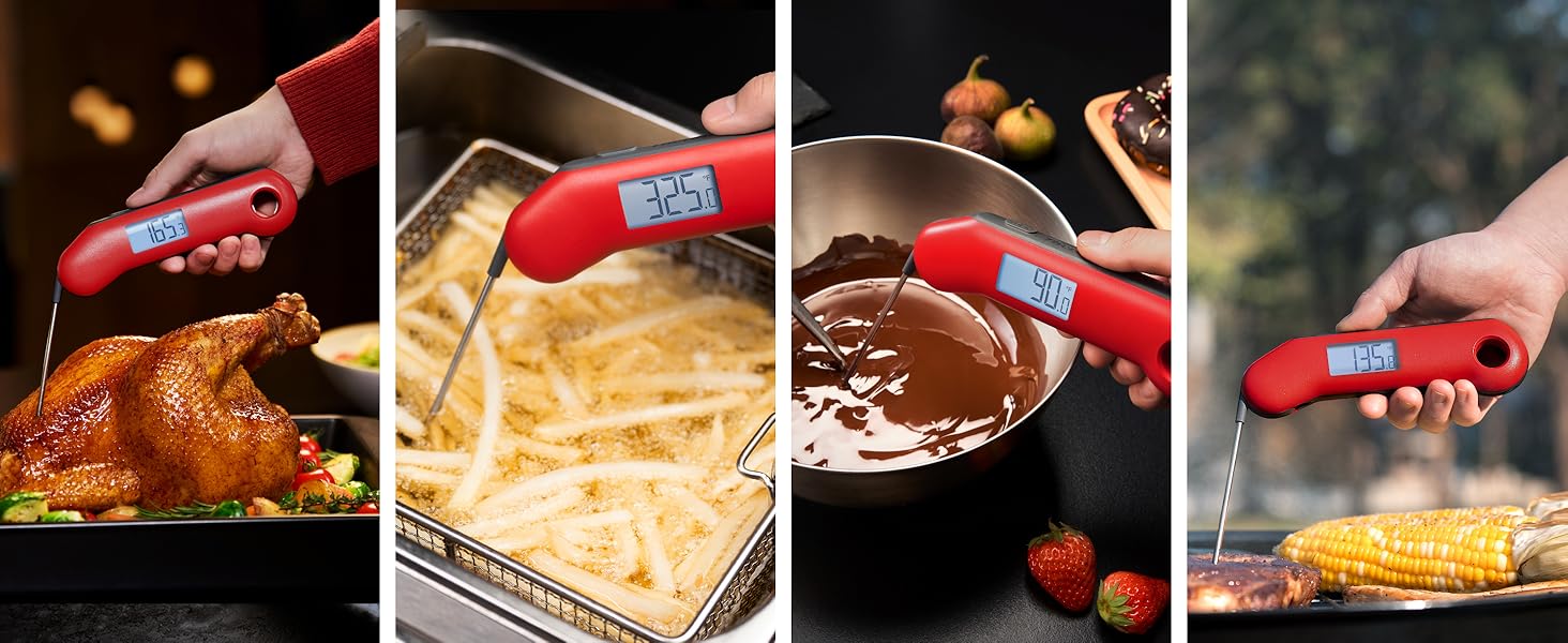 ThermoMaven F1 Turbo Digital Meat Thermometer – 0.5s Instant Display, Grilling Thermometer, ±0.3°C Accurate, Cooking Thermometer, IP67 Waterproof Magnetic, Bottle Opener, Roasting, BBQ, Grill