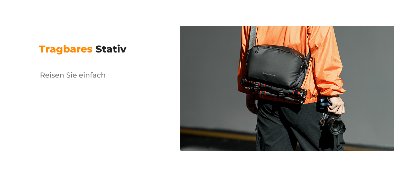 Рюкзак для камери K&F Concept, сумка через плече, фотосумка, чорний (M)