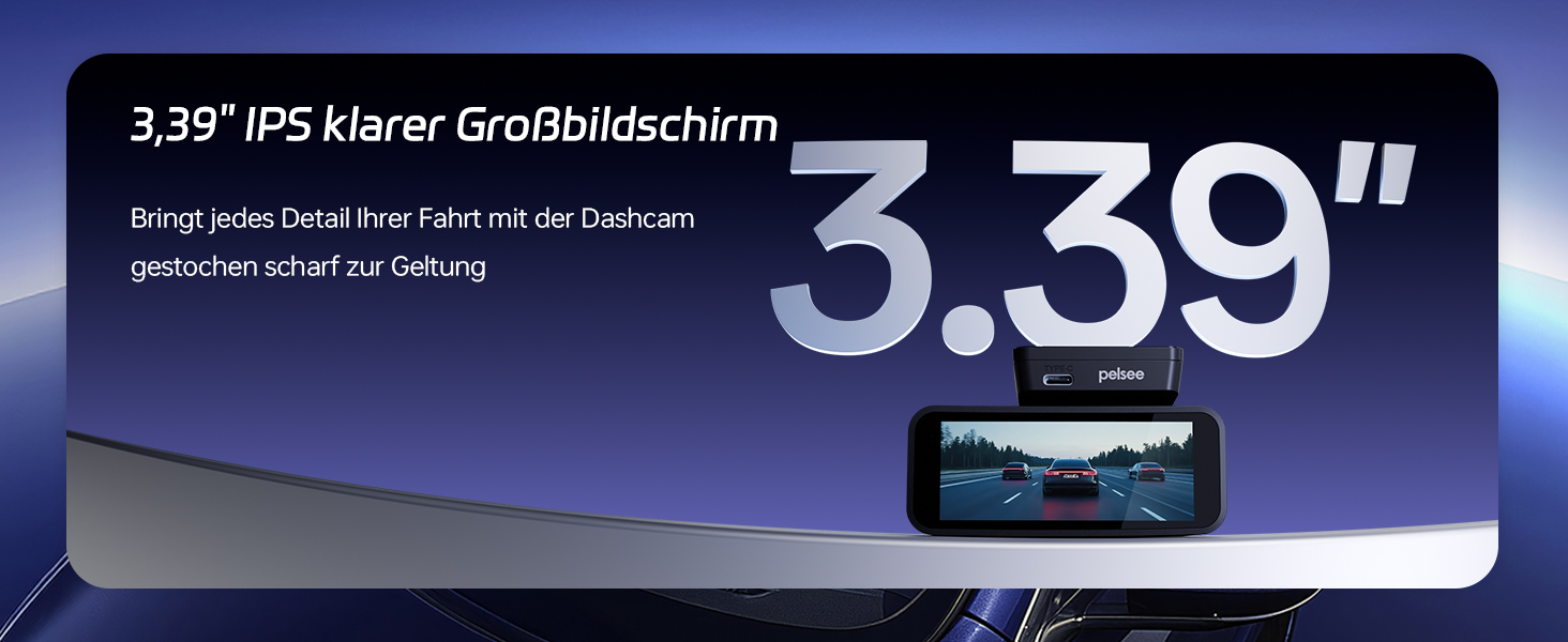 Автомобільний відеореєстратор Pelsee 4K Dashcam (передній та задній) з сенсором STARVIS 2, 3.39'' IPS дисплеєм, 24Гн паркуванням, 5.8GHz WiFi, HDR, WDR, ADAS, GPS та карткою пам'яті 64ГБ