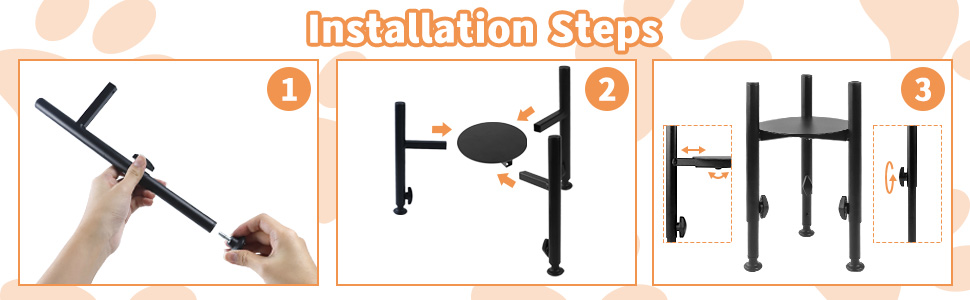 Підставка для годівлі собак з підставкою для лап, регульована по висоті, 15-26 см, металева, для маленьких, середніх та великих собак (тільки підставка)
