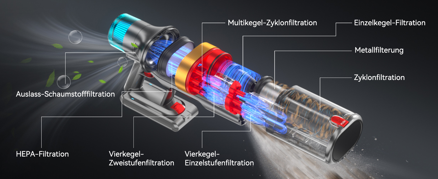 Бездротовий пилосос Aonus A9 Max 58Kpa з акумулятором, 600W, 1.8L, з сенсорним екраном, до 75 хвилин роботи, для твердих поверхонь, килимів та шерсті тварин