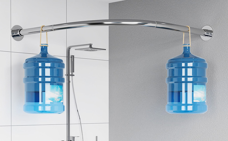 Регульована штанга для душу L-подібної форми без свердління, штанга для душу з нержавіючої сталі 304, розширювана кутова штанга для душу, для (Розмір:Колір) (C 90-130см x 90-130см, Срібло)