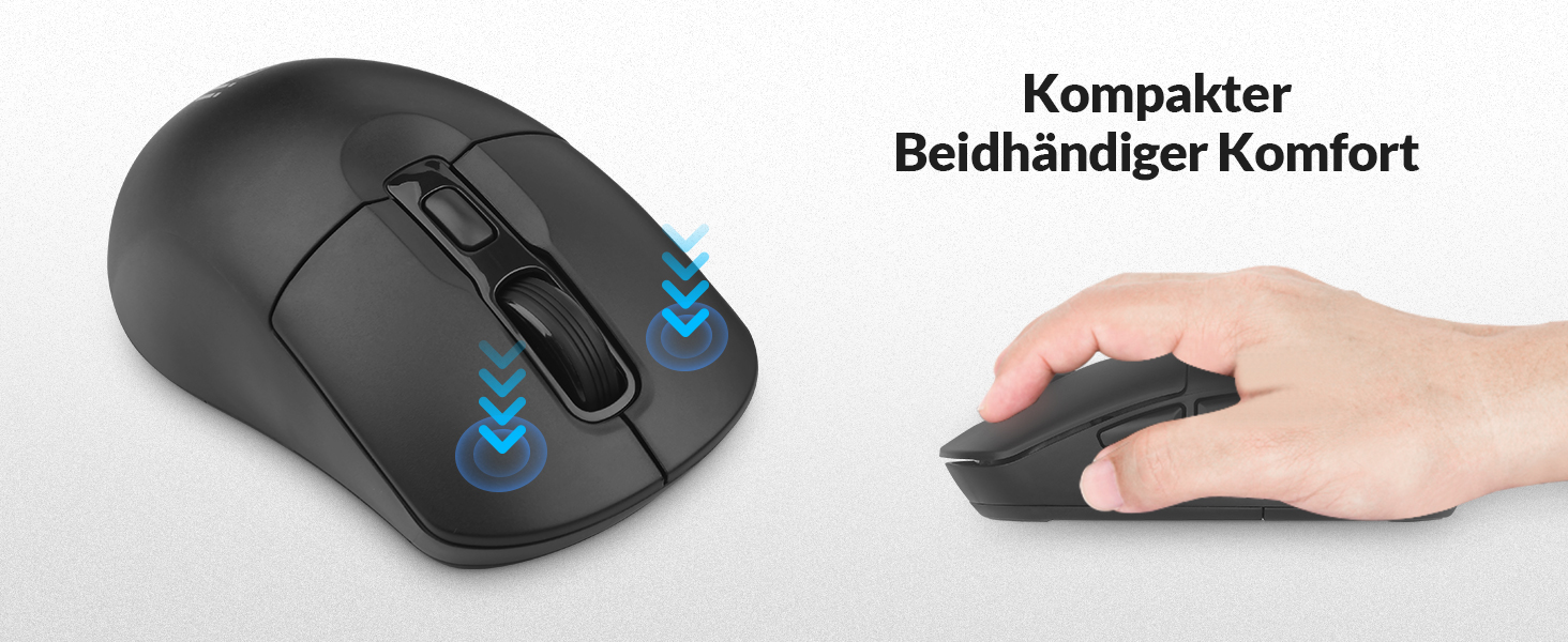 Бездротовий ігровий комплект клавіатури та миші Rii: Bluetooth + 2.4GHz, LED-підсвітка, QWERTZ, для офісу