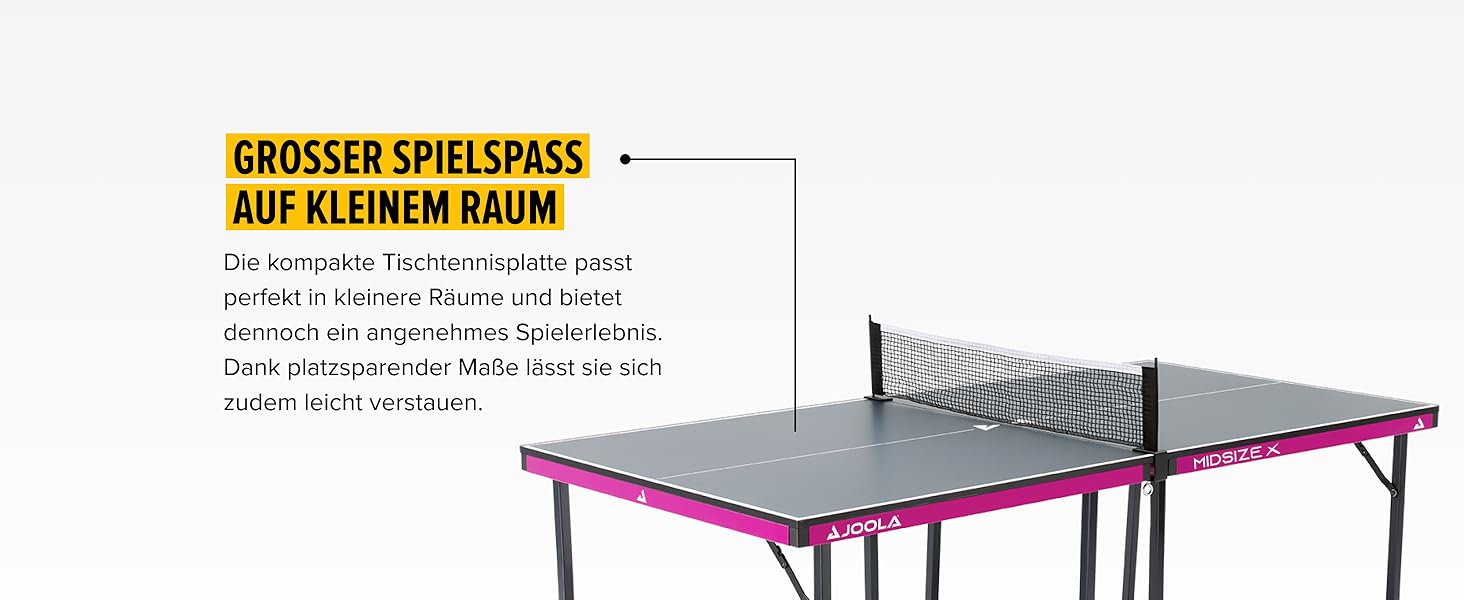 Стіл для пінг-понгу JOOLA Midsize, стіл для відпочинку, стіл для настільного тенісу з сіткою (стіл для пінг-понгу, Чорно-фіолетовий)
