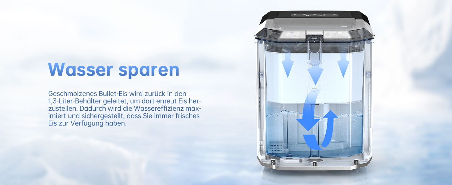 Машина для приготування льоду WIE 1.3 л з лопаткою, 9 кубиків за 6 хвилин, тиха, самоочисна, для кухні, офісу, бару, вечірки (срібна)