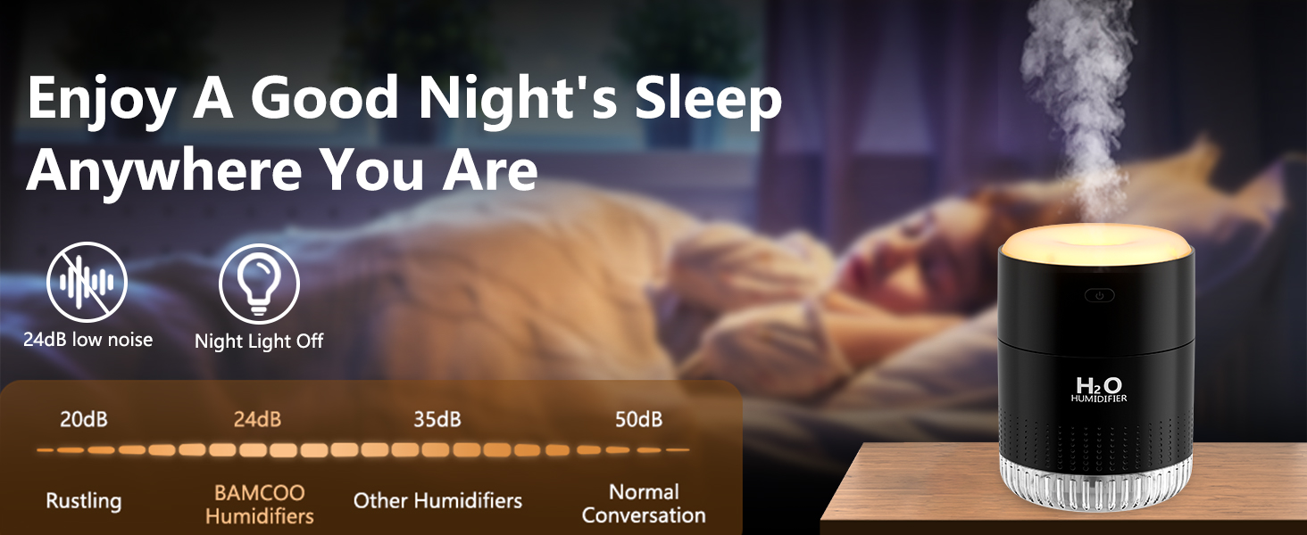 Увлажнитель воздуха Mini USB с LED-подсветкой AIR Humidifier - для спальни, растений, детской, офиса, детской комнаты (Зеленый) (Черный)