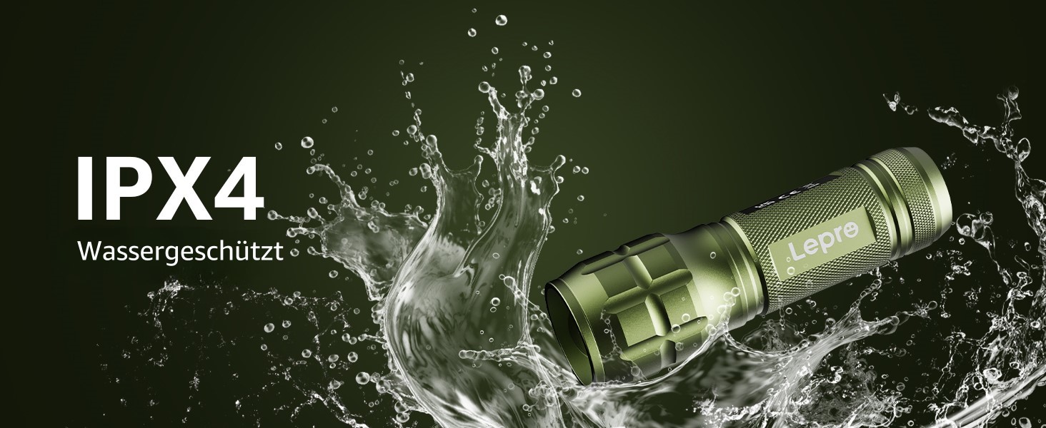 LED ліхтарик Lighting EVER: компактний, яскравий, з регулюванням фокусу. Водонепроникний ліхтарик для дітей, кемпінгу, відпочинку на природі та надзвичайних ситуацій (зелений, 1 шт.)