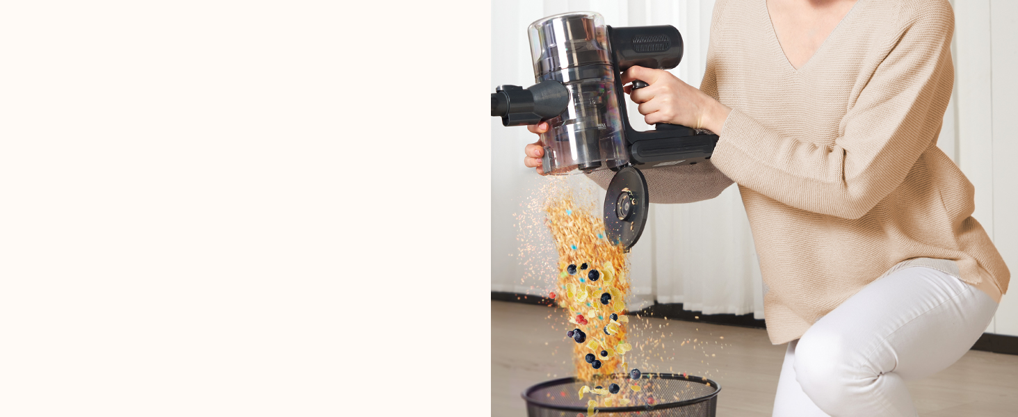 Бездротовий пилосос Proscenic P13: акумуляторний, 45KPa, 550W, 45 хв, з сенсорним екраном, зелене підсвічування, зарядний блок для стіни, анти-намотування, для килимів, твердих поверхонь, автомобіля, шерсті тварин (сірий)