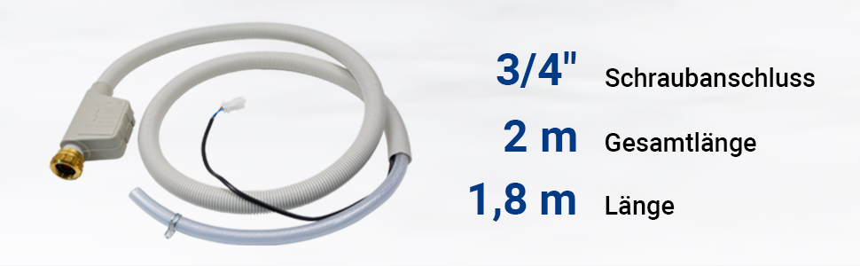 Шланг Aquastop для посудомийної машини 1,8 м VIOKS, заміна для Miele 10499864 7638501 5268990 10499862 7638500, з водозапобіжником, підключення 3/4 дюйма, сумісний з Mondia, Meteor, EuroStar