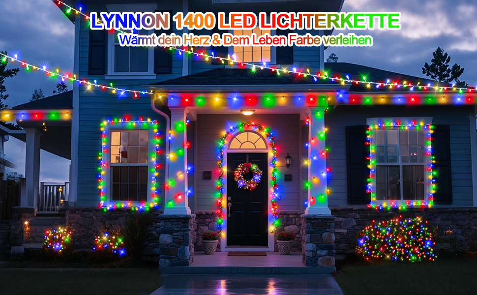 Льодогенератор з LED підсвіткою для дому та вулиці, 1400 LED, тепле біле світло, з пультом керування