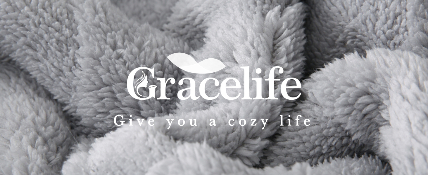 Плед Gracelife Sherpa з м'якого флісу, великий, теплий, 150 x 200 см, сірий (A01)