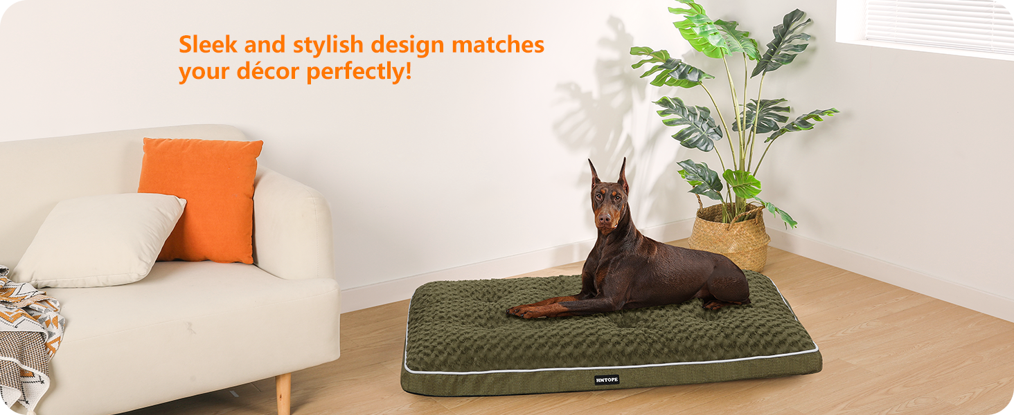 Ортопедичне ліжко для собак, килимок для собак з двоярусною конструкцією, миється, знімний кошик, 90 см для собак маленьких та середніх порід (120 x 74 x 12 см, оливковий)