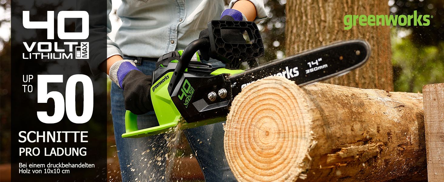 Акумуляторна ланцюгова пила Greenworks G40CS30II 40V, шина 30 см (12