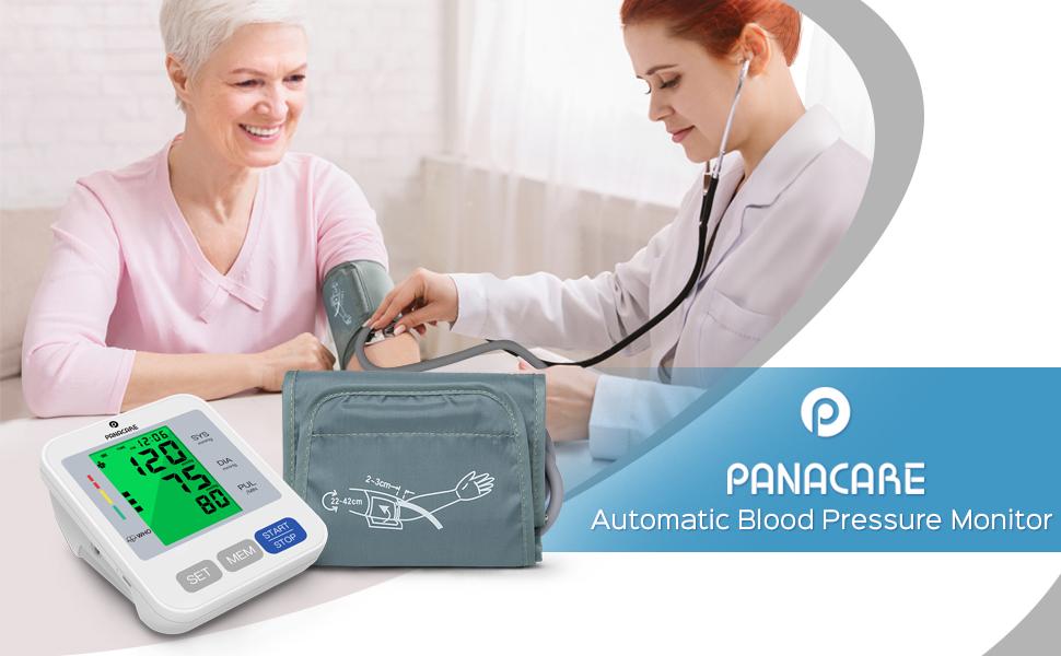 PANACARE 2.0 Автоматичний тонометр на плече, великий дисплей, 2 користувачі, 198 показників, манжета 22-42 см, срібний