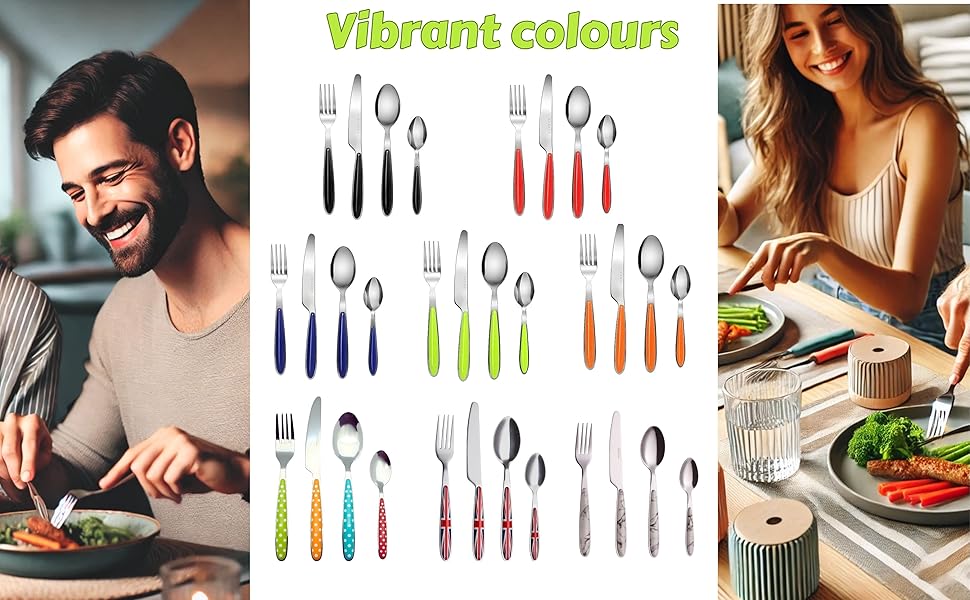 Набір столових приборів Exzact Rostfrei Stahl, мармур, нержавіюча сталь, 24 штуки