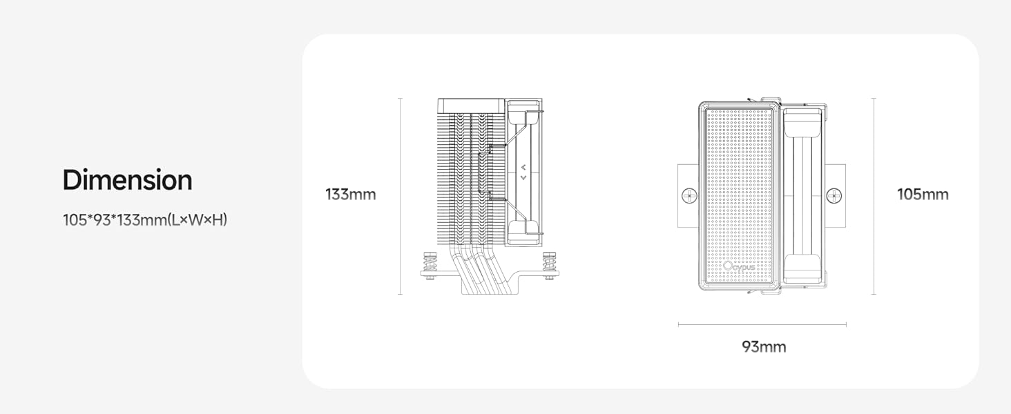 Кулер для CPU Gamma A40 BK - компактний, 100мм PWM вентилятор, 4 теплові трубки, сумісний з Intel LGA 115X/1200/1700/1851 & AMD AM4/AM5