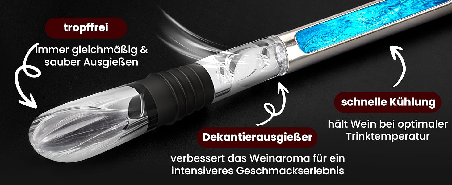 Охолоджувач для пляшок та шампанського Brendo Weinkühler з нержавіючої сталі (набір 2 шт.) | Охолоджувач для вина, шампанського, білого вина | Подарунковий набір для чоловіків та жінок