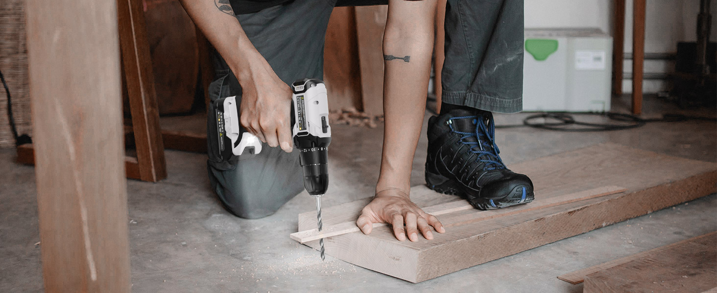 Акумуляторний шуруповерт Sundpey Set: 2 акумулятори 2.0Ah, 21V, 1500 об/хв, 45Nm, 18+1 режим, LED, 10мм патрон - для ремонту та DIY