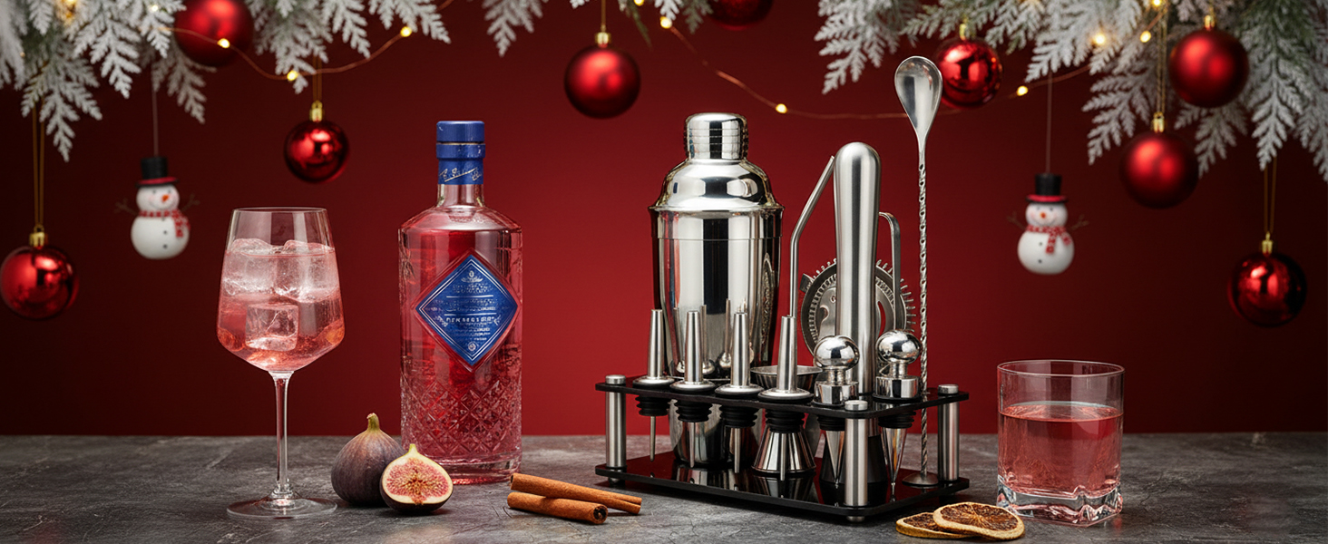 Набір для коктейлів 6 предметів з нержавіючої сталі, 750 мл, з аксесуарами та рецептами для дому, бару, вечірок (15 шт)