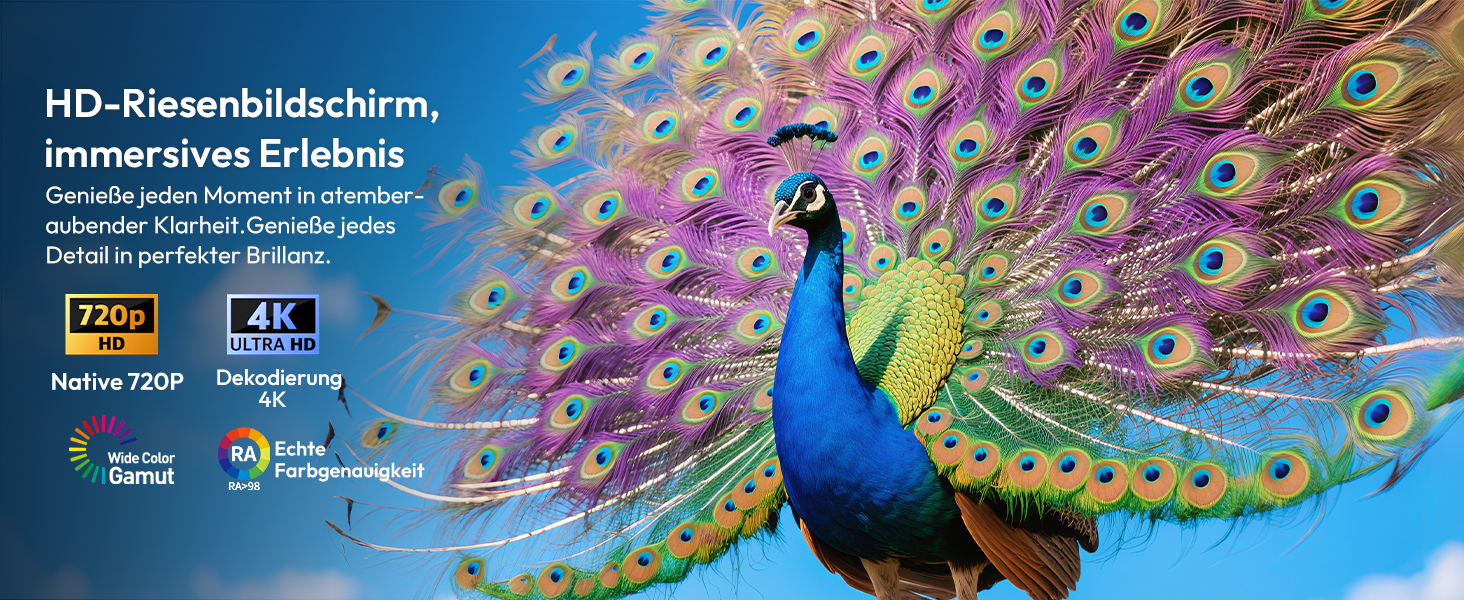 Портативний проєктор Xgody Gimbal 3: 12000 Люмен, Android 11.0, WiFi 6, Bluetooth, 720P HD (підтримка 4K)