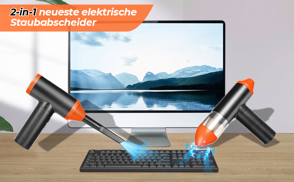 Електричний пилосос-фен 3-в-1 Staubgebläse: потужний, для чищення клавіатури, дивану, авто (110000 об/хв, 13000 Па)