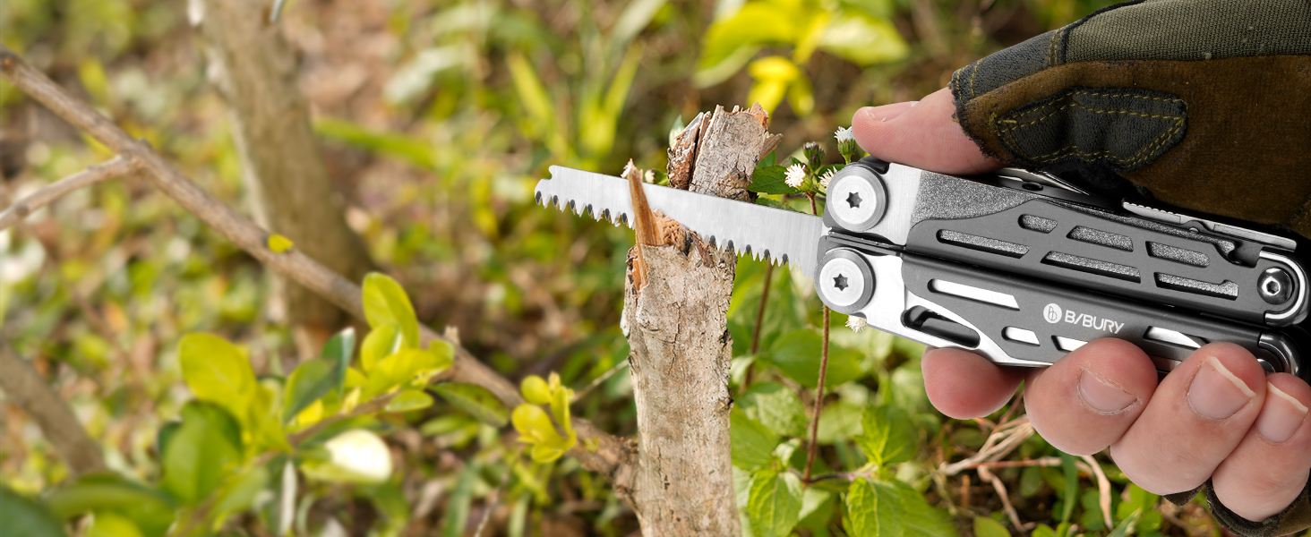 Мультитул BIBURY 19 в 1 з нержавіючої сталі: мультиінструмент з плоскогубцями, ножем, ножицями, викрутками. Ідеальний подарунок для чоловіків для відпочинку на природі, кемпінгу та ремонту.