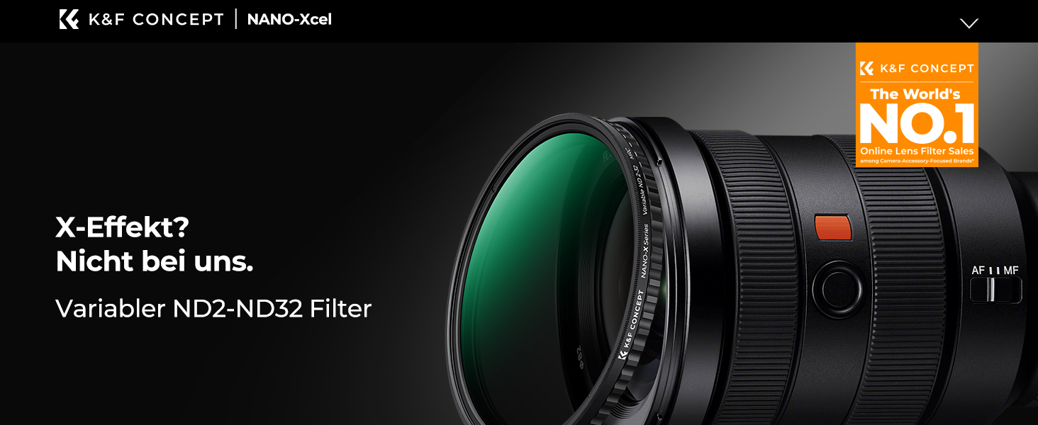 Фільтр ND K&F Concept Variabler 52mm (ND2-32) для фото та відео (Nano-Xcel Series)