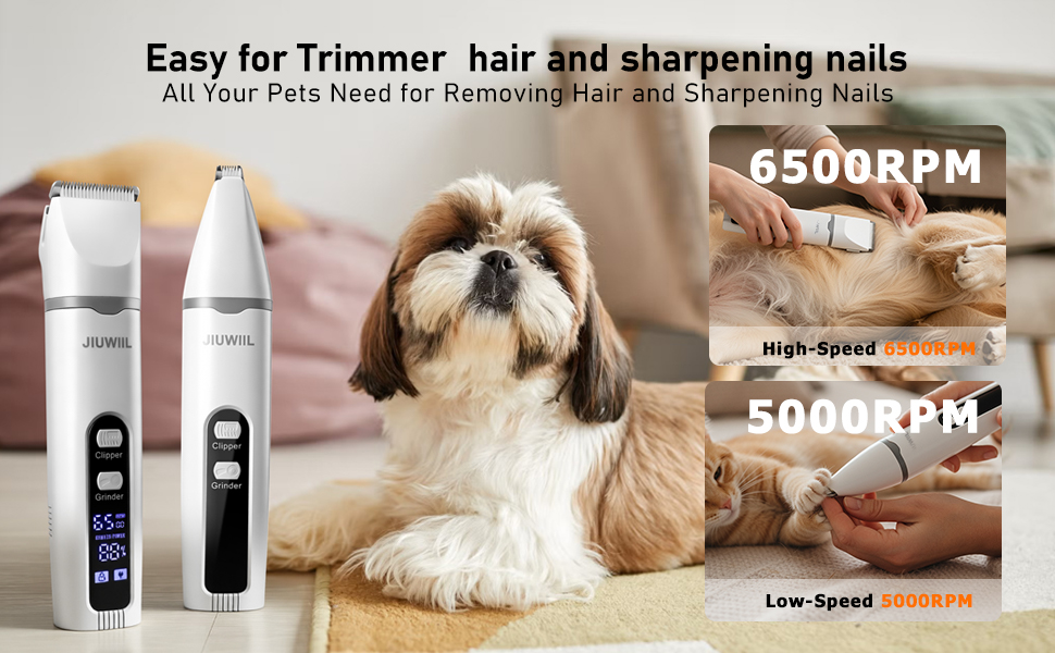 Набір для грумінгу собак JIUWIIL 4-в-1: машинка для стрижки, тример, бритва та аксесуари для догляду за шерстю собак та котів