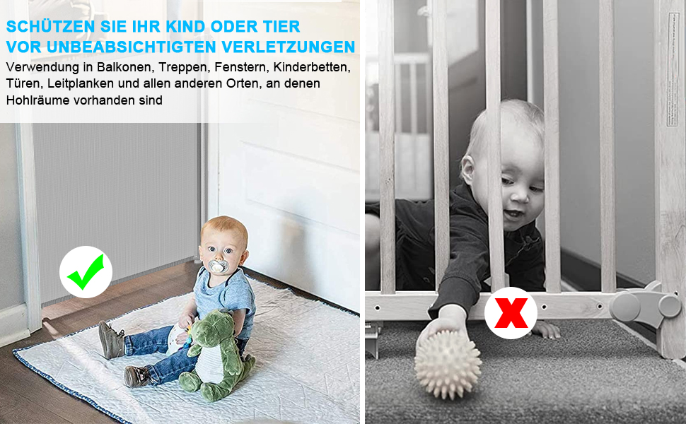 Expandable Baby Gate with Lock - 150cm Wide, 83cm High - Pet & Baby Safety Barrier