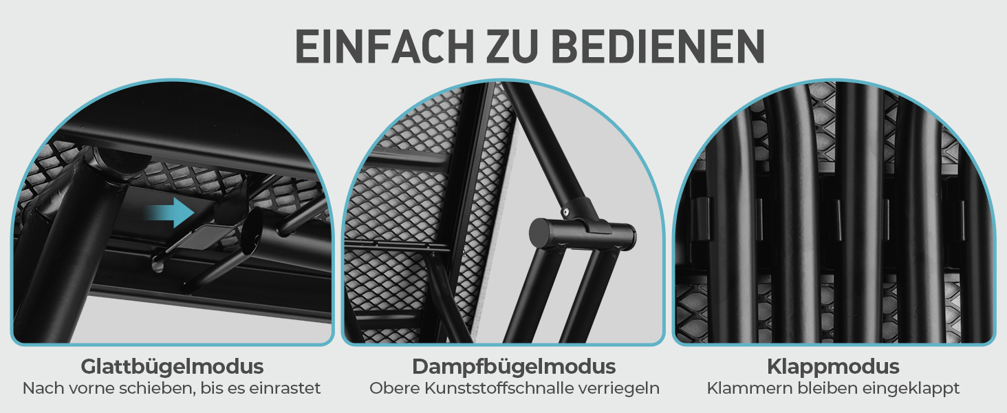 Прасувальна дошка LyriFine 2-в-1 для прасування з парою та звичайного прасування, сіра