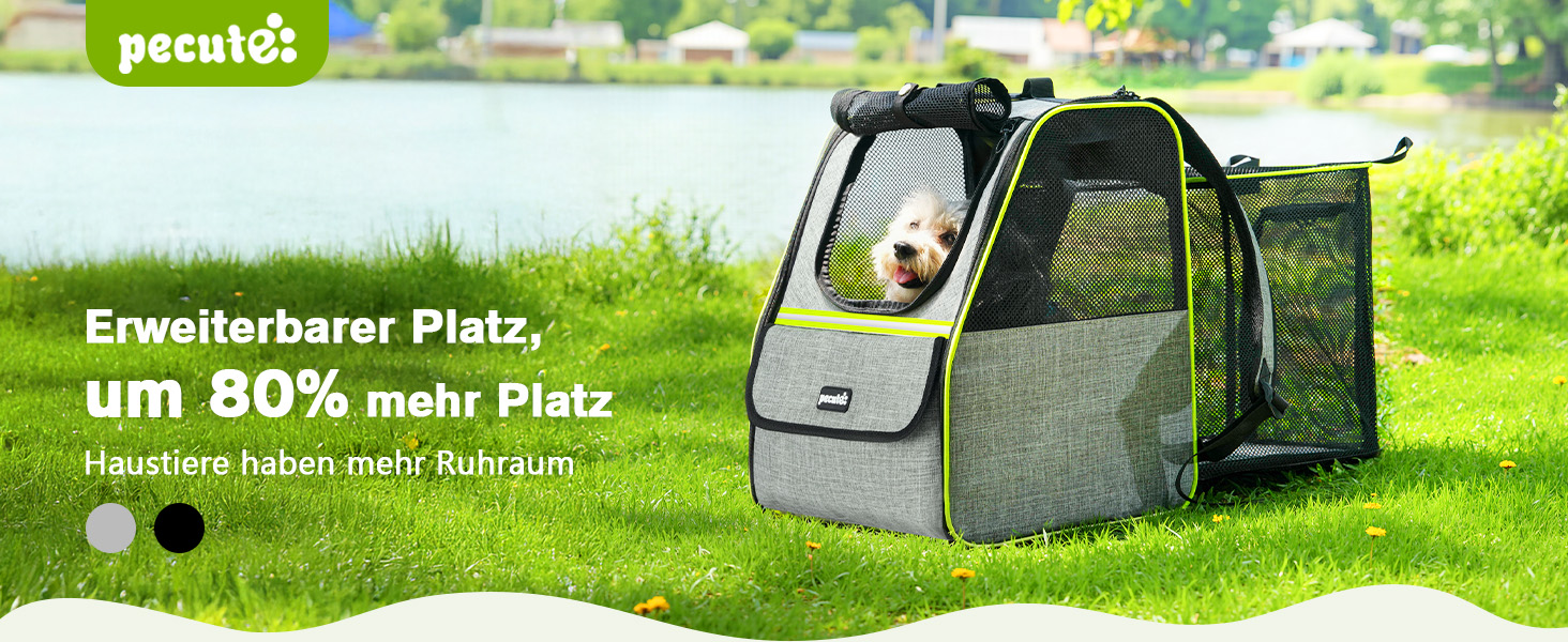 Плед-рюкзак для кота Pecute з сіткою, дихаючий та легкий, для собак та котів до 6 кг (сірий, розширюваний)