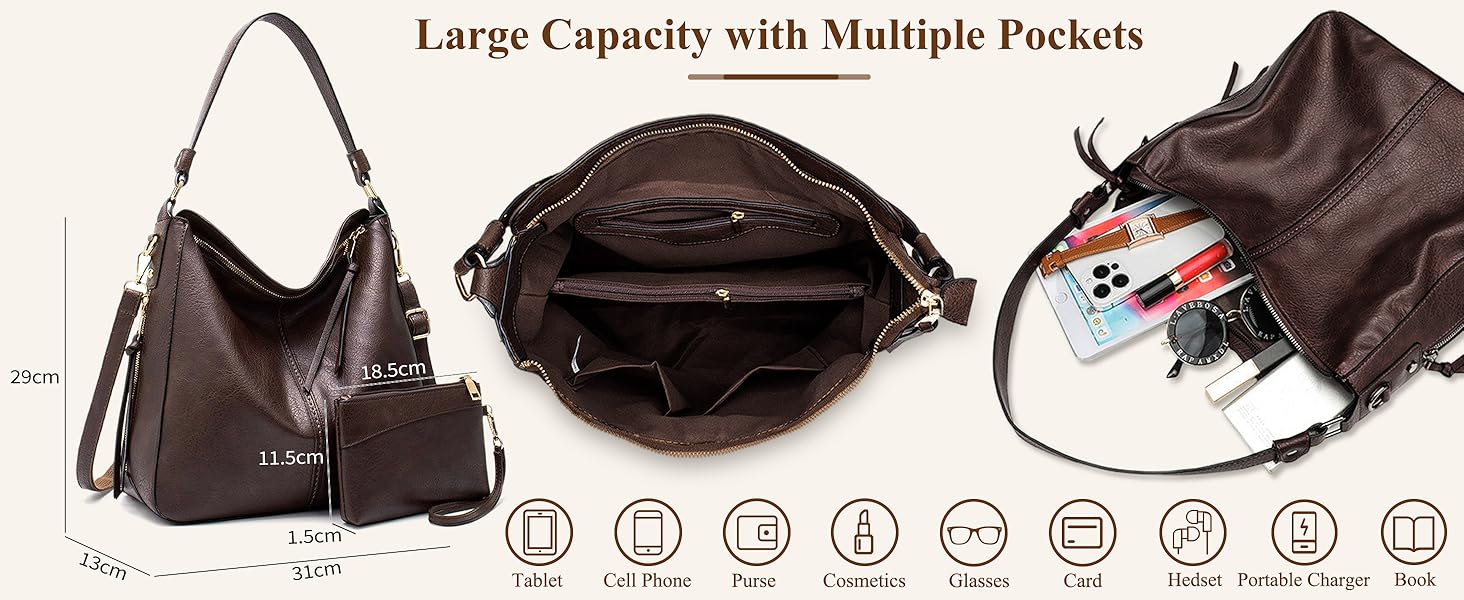 Сумка жіноча шопер велика елегантна через плече, PU-шкіра, колір кава, з кишенею, замок (B Schwarz)