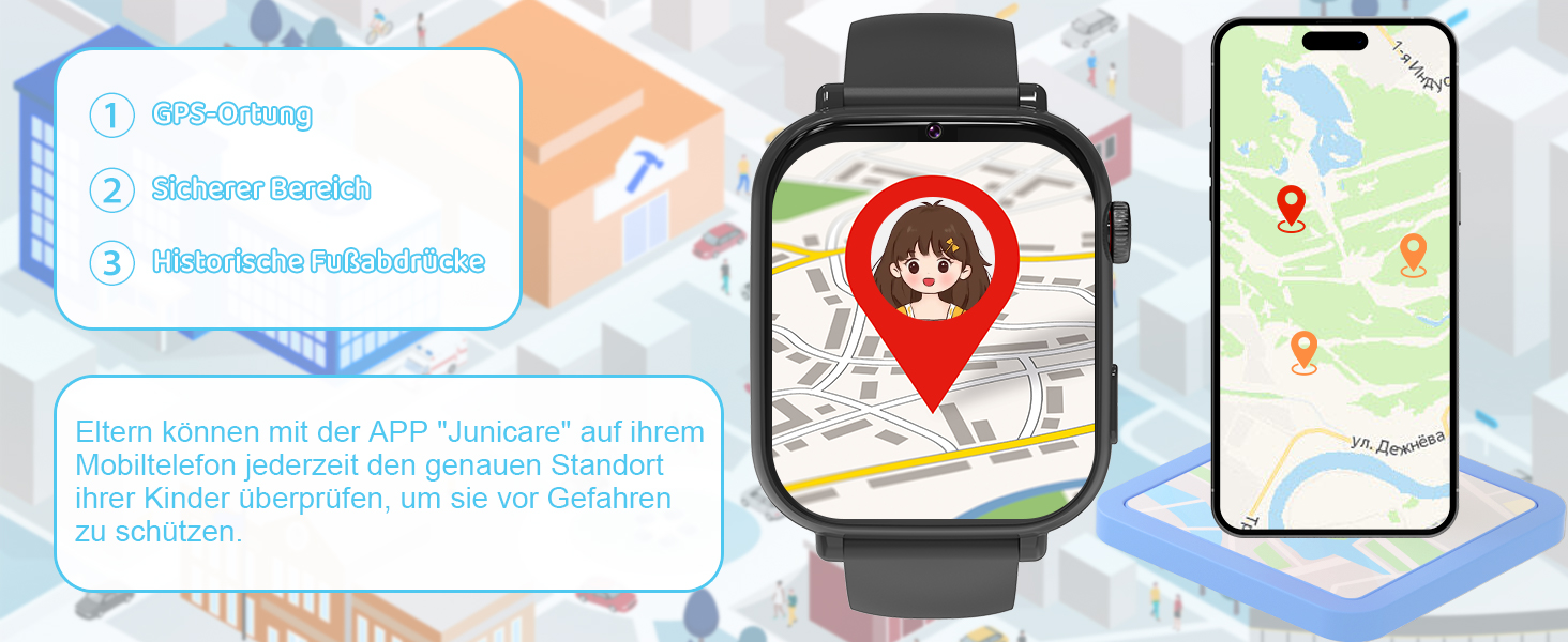 Дитячий розумний годинник GPS з телефоном та 4G, чорний: відеодзвінки, чат, шкільний режим, ігри, калькулятор, крокомір