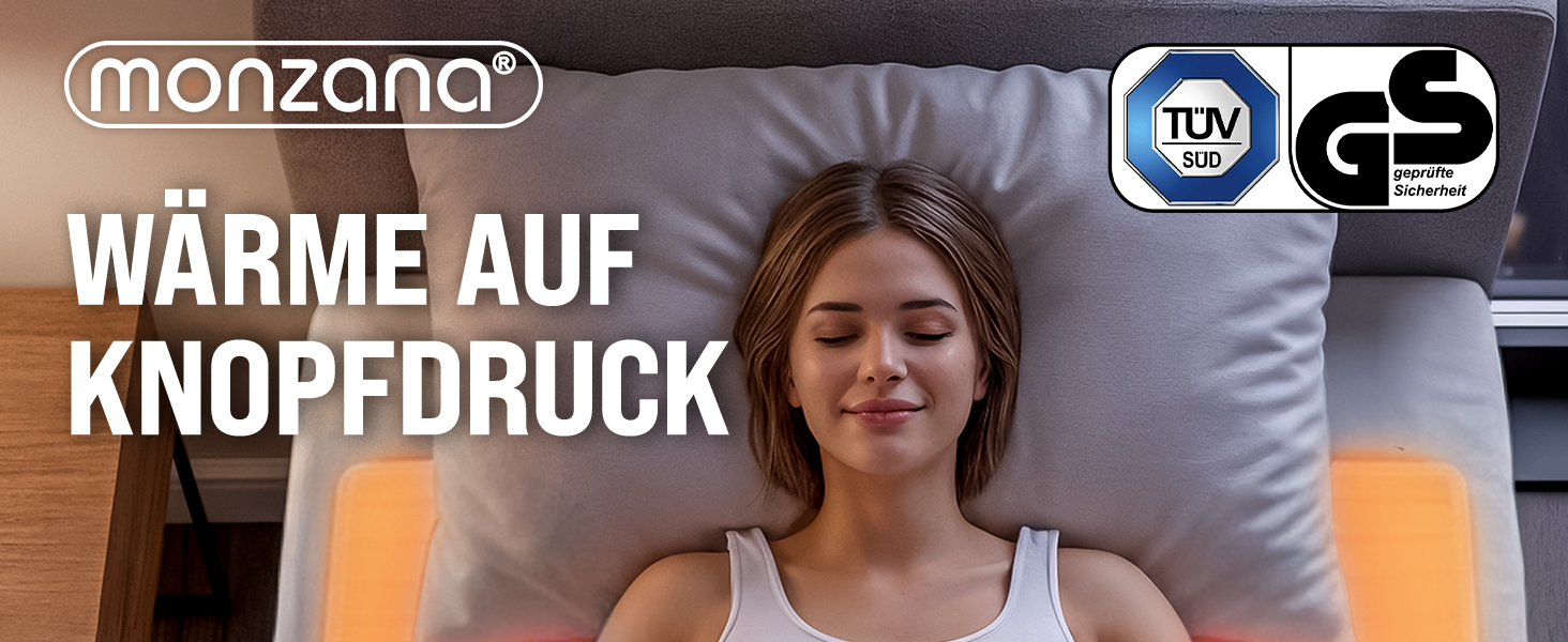 Електрична ковдра Monzana® 150x80 см, 3 режими нагріву, 60 Вт, біла, з захистом від перегріву, придатна для прання