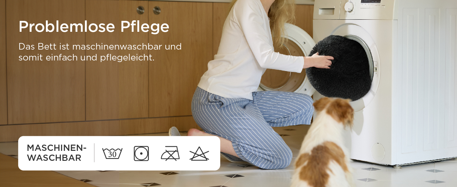 Кругле ліжко для котів та собак BEDSURE, Ø 50 см, плюшеве, кругле, темно-сіре. Підходить для котів та собак маленьких та середніх порід. Розміри: 50x50x13 см