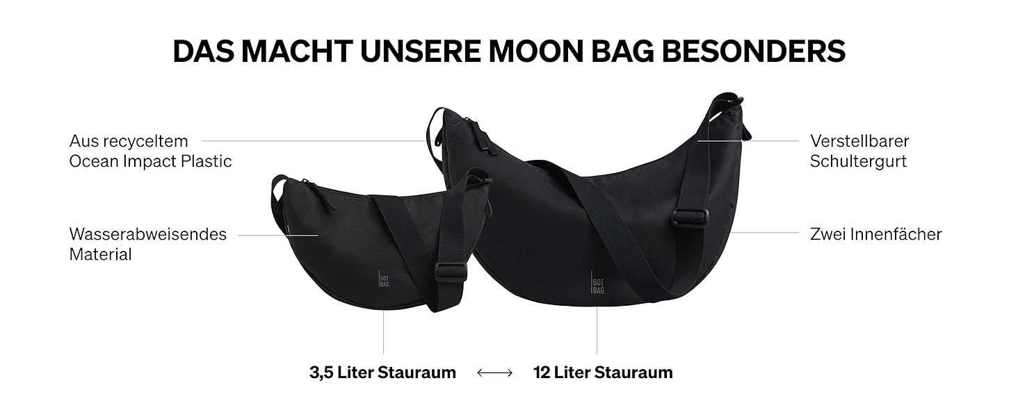 Сумка-бананка GOT BAG Moon Seal Monochrome: Водонепроникна крос-боді сумка через плече з регульованим ременем