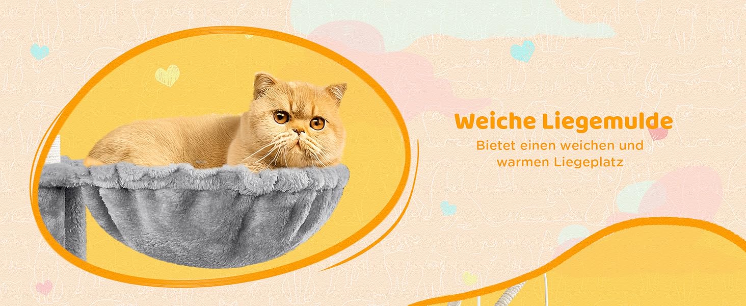 Котячий будиночок Yaheetech 170 см: когтеточка, ліжко, оглядова платформа, гамак, іграшки (сірий)