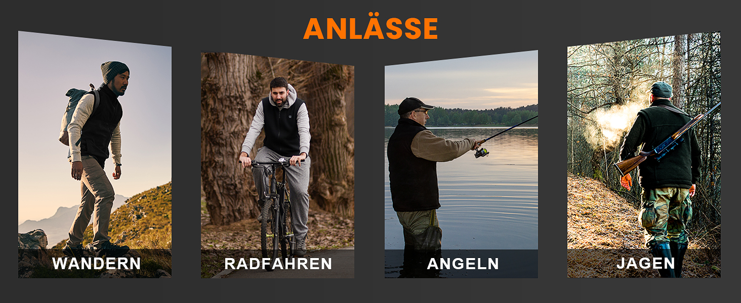 Обогревна жилетка для чоловіків та жінок, 6 зон обігріву, 3 режими температури, чорний колір, розмір S